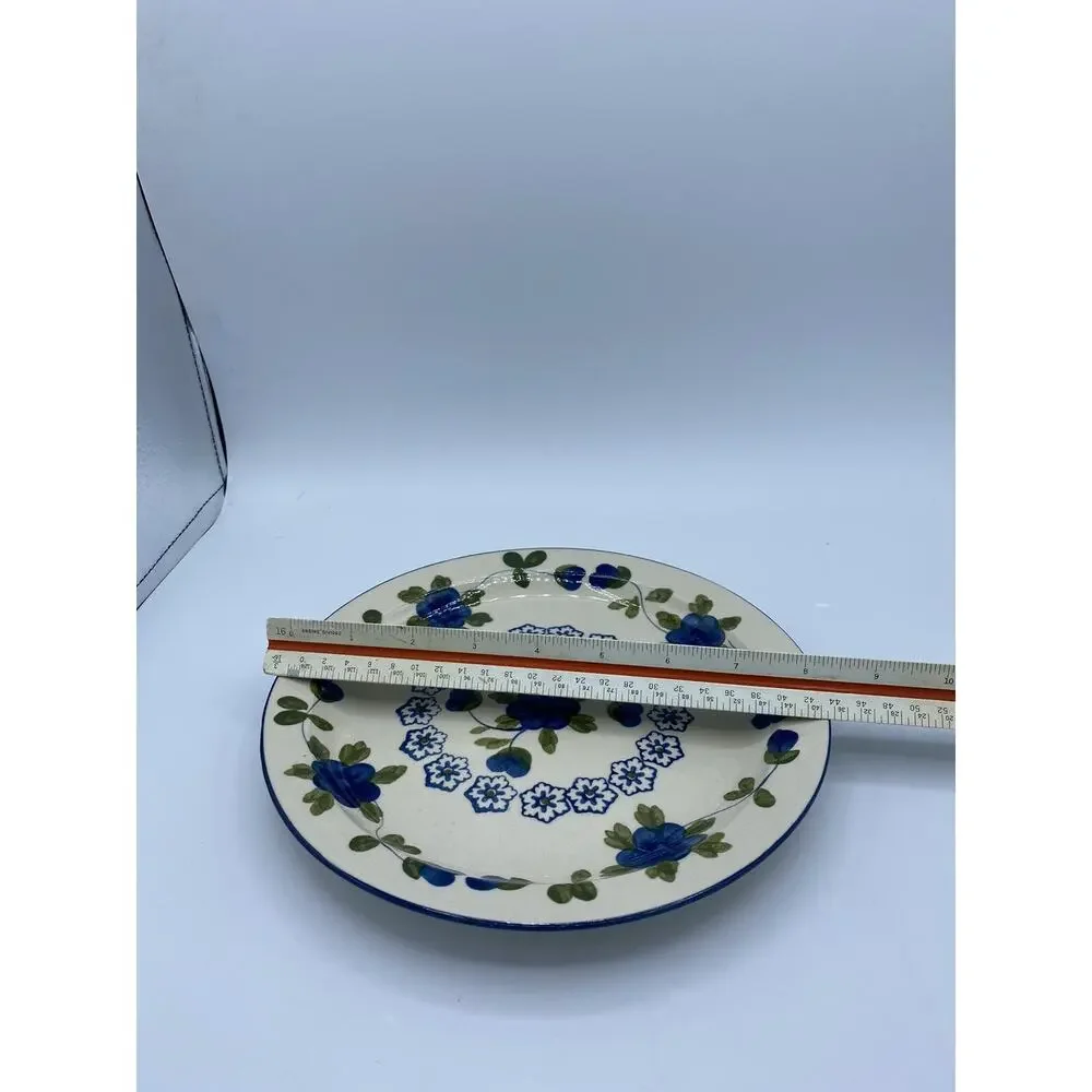 Nicolette Salad Plate By Tabletops. Georgeous Cobalt Blue Flowers And Trim!
